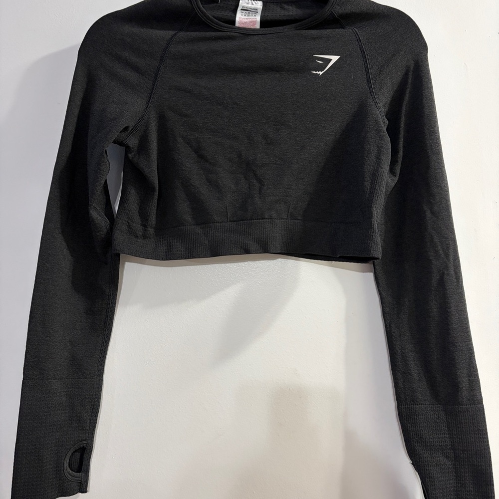 Gymshark Black Long Sleeve Crop Top